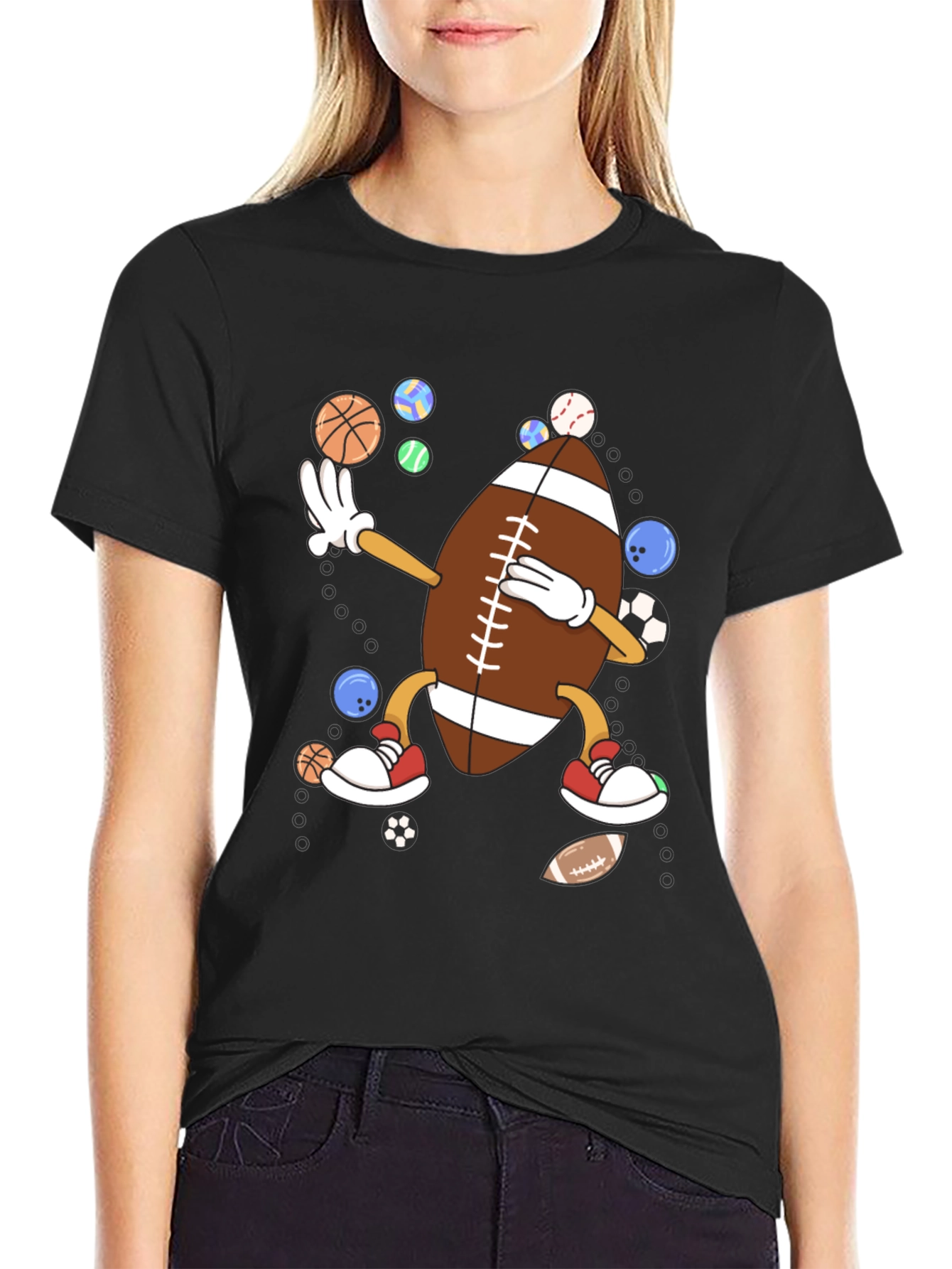Sports Dabbing Football T-Shirt