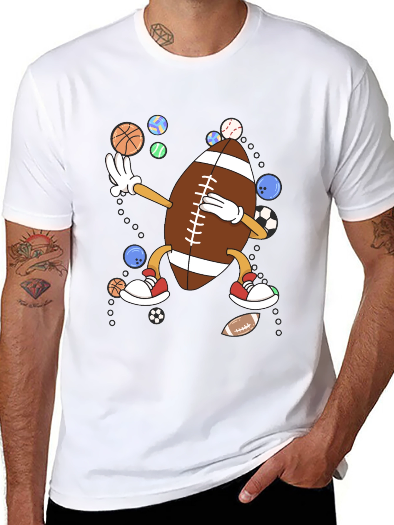 Sports Dabbing Football T-Shirt