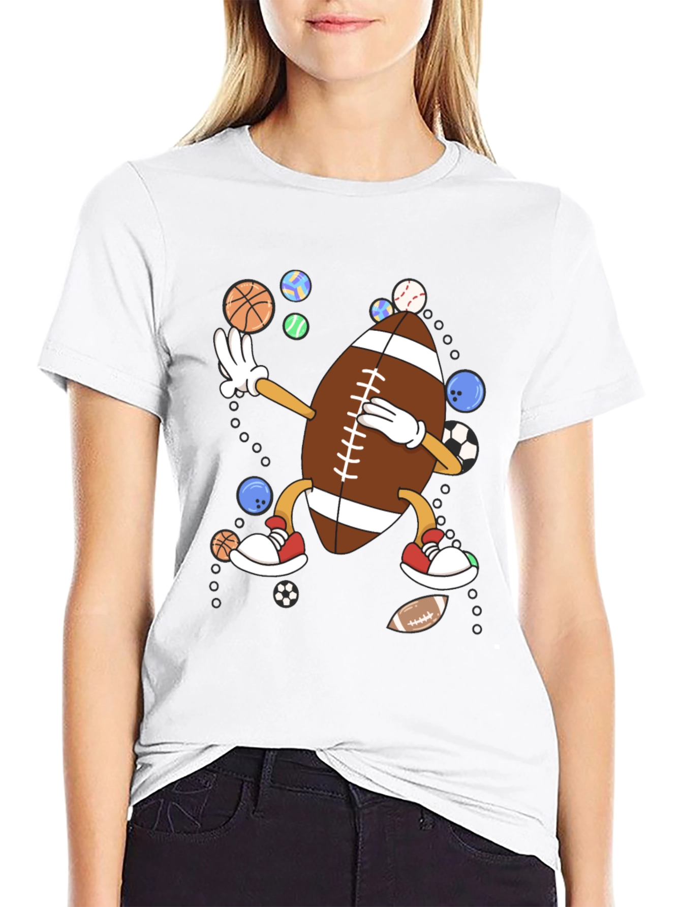 Sports Dabbing Football T-Shirt