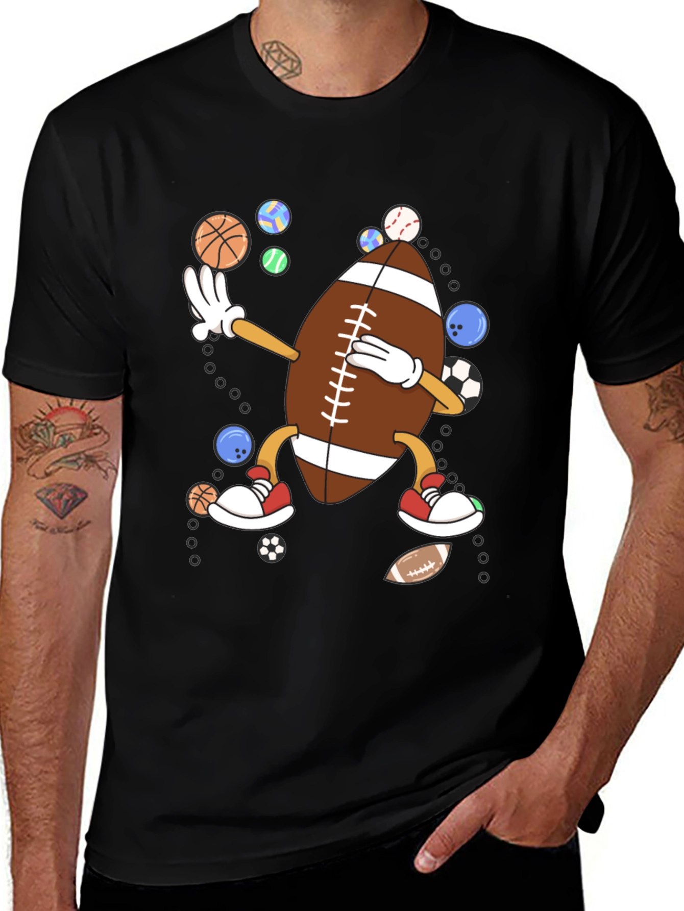 Sports Dabbing Football T-Shirt