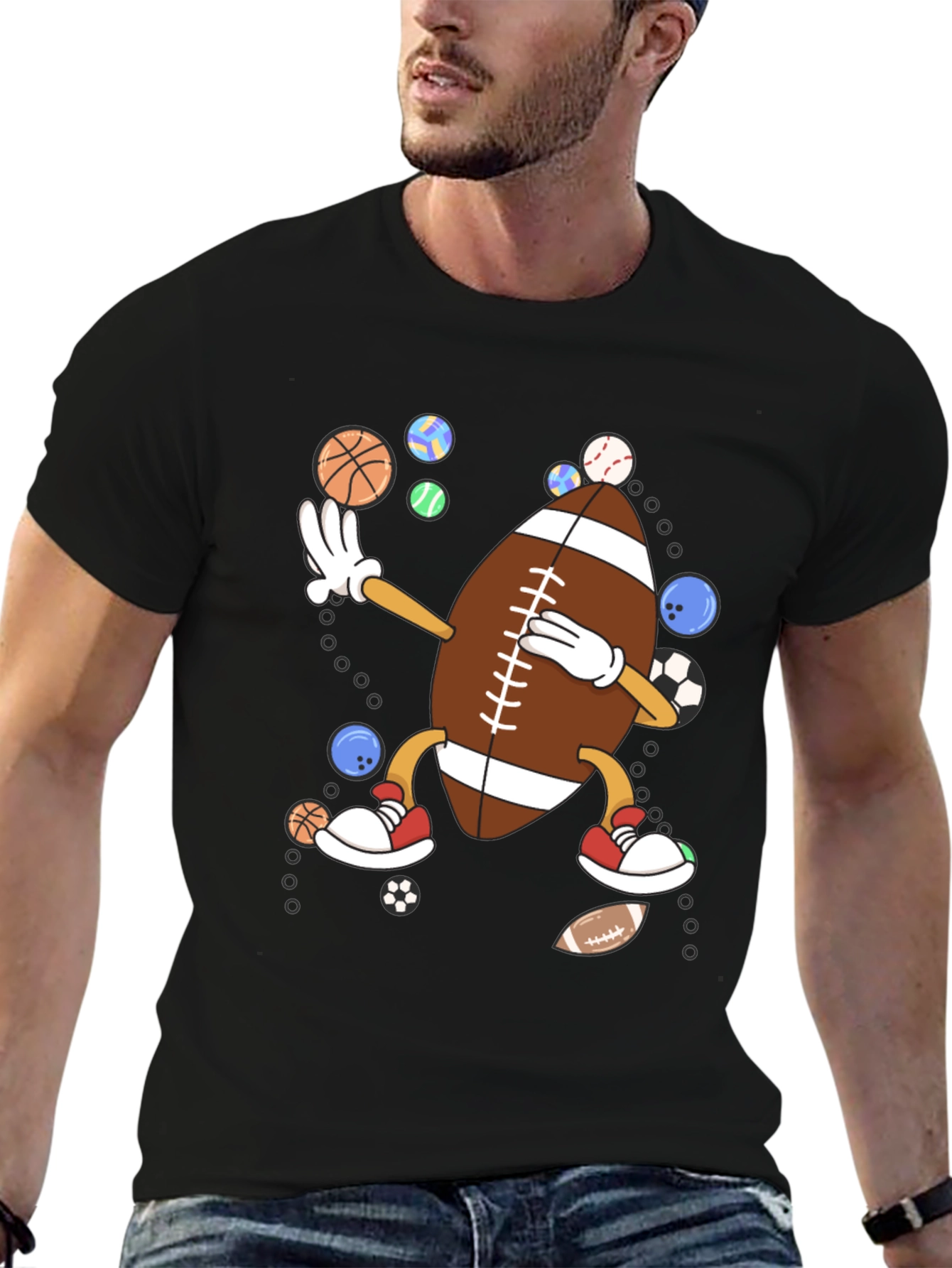Sports Dabbing Football T-Shirt