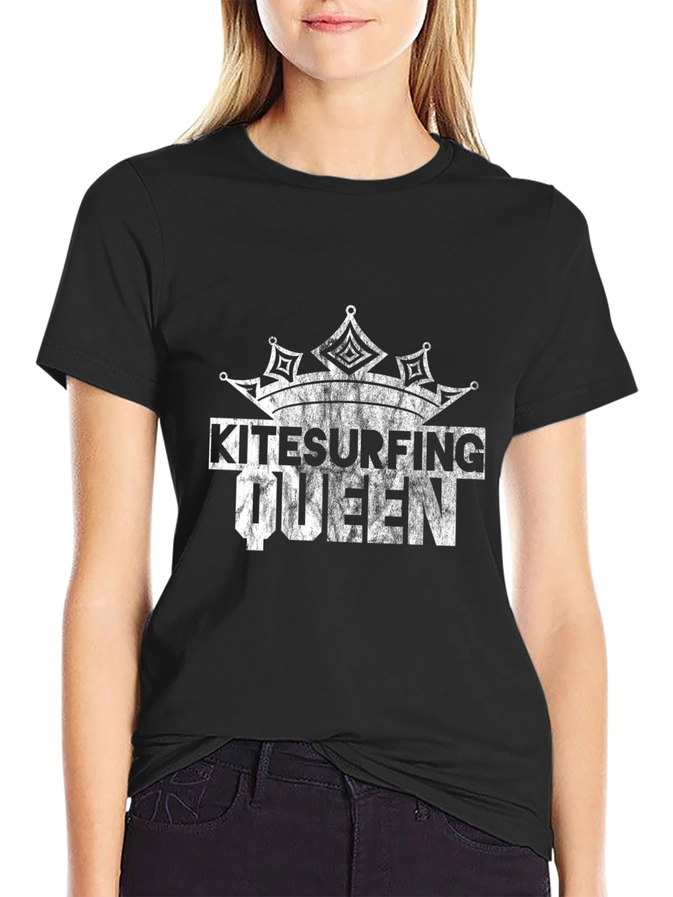 Kitesurfing Queen Black T-Shirt