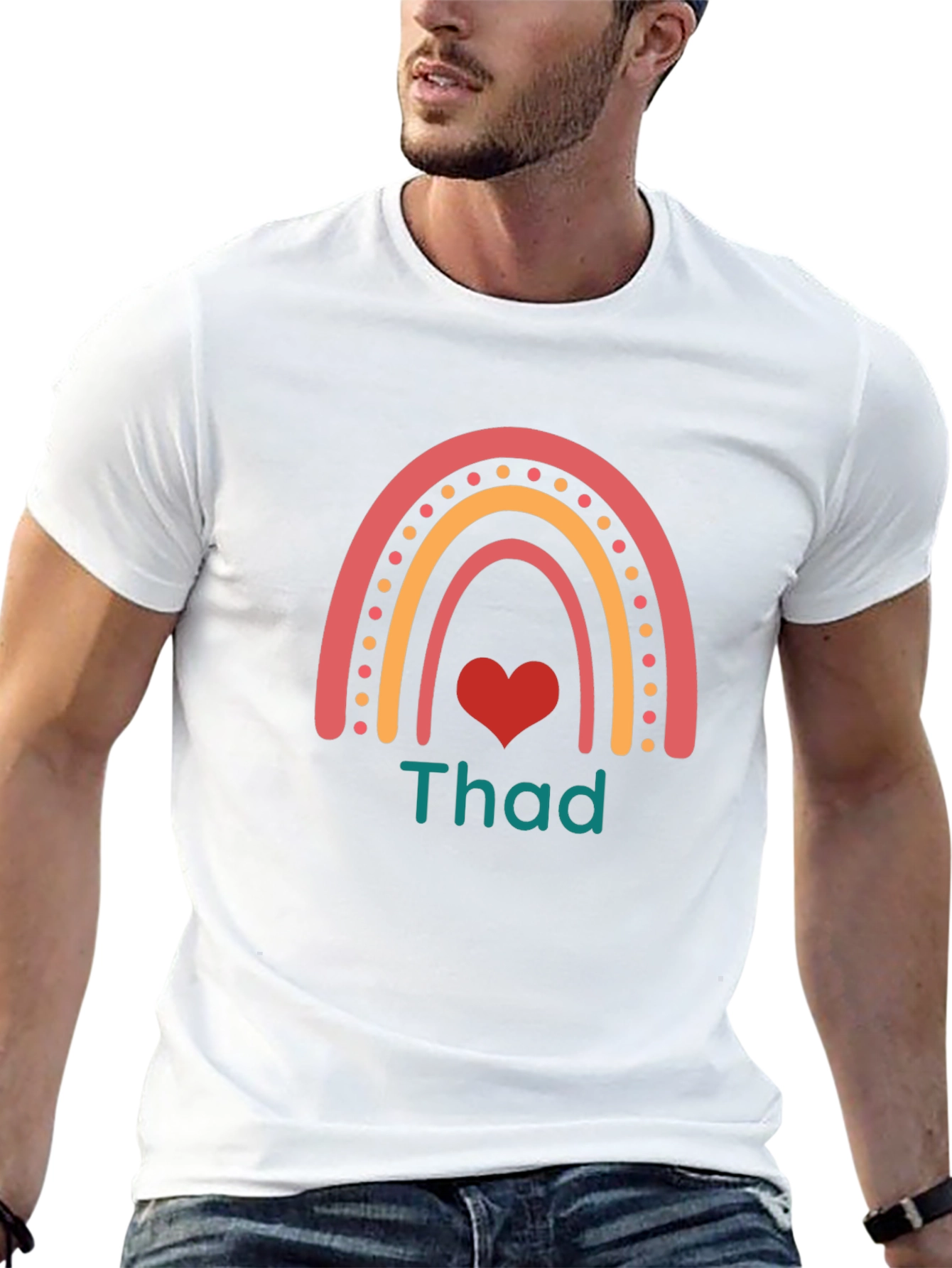 Rainbow Heart Thad T-Shirt