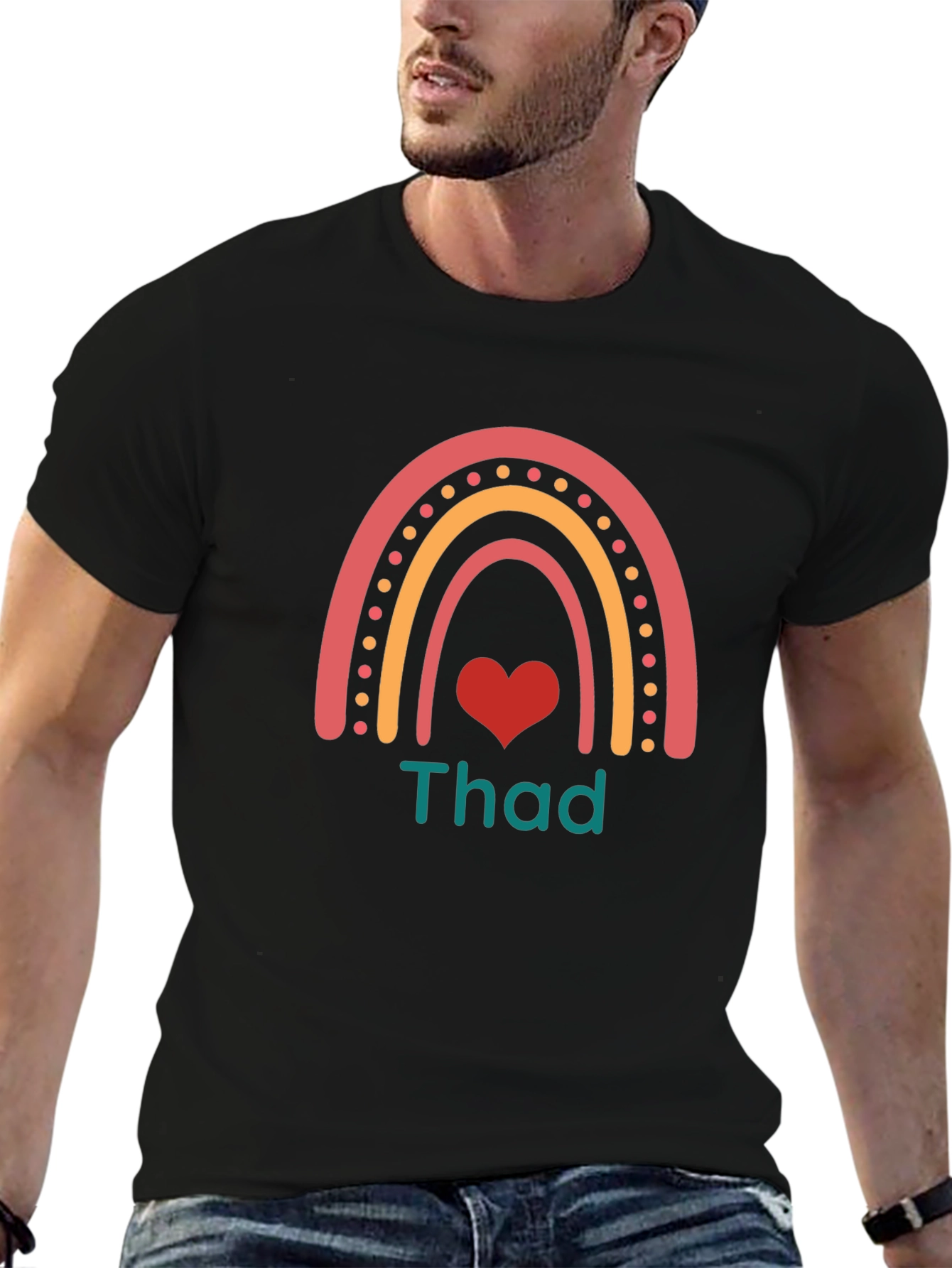 Rainbow Heart Thad T-Shirt