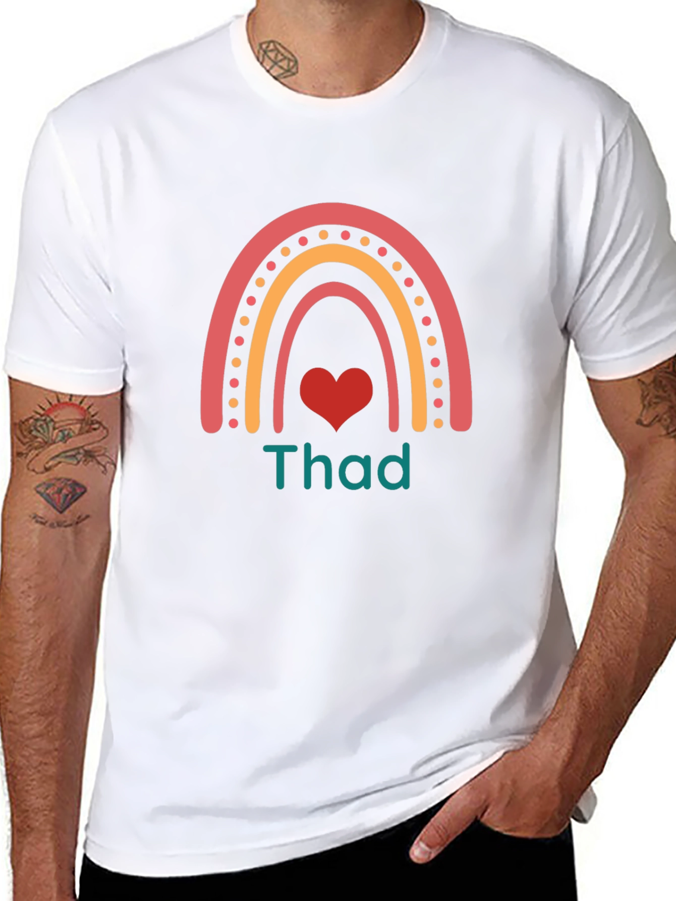 Rainbow Heart Thad T-Shirt