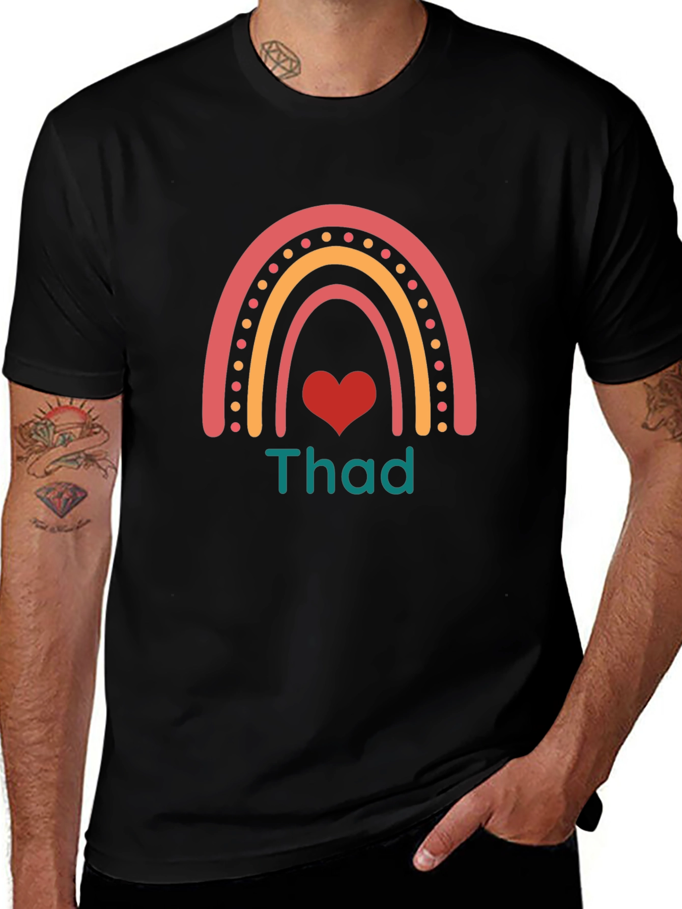 Rainbow Heart Thad T-Shirt