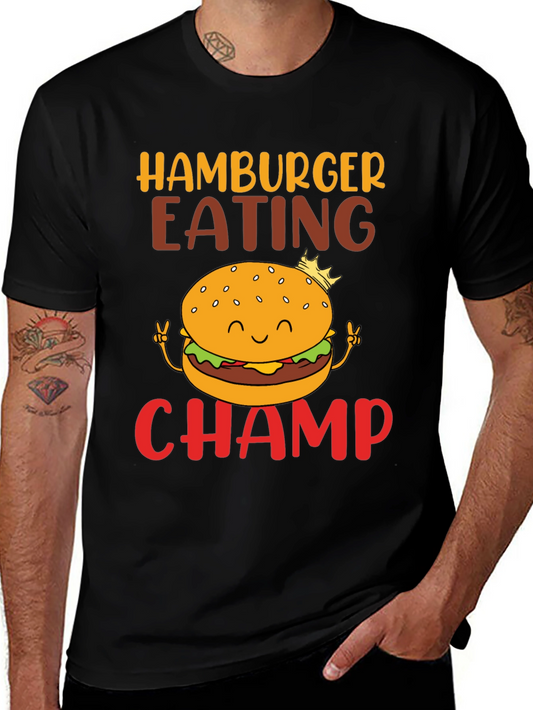 Hamburger Eating Champ Graphic T-Shirt