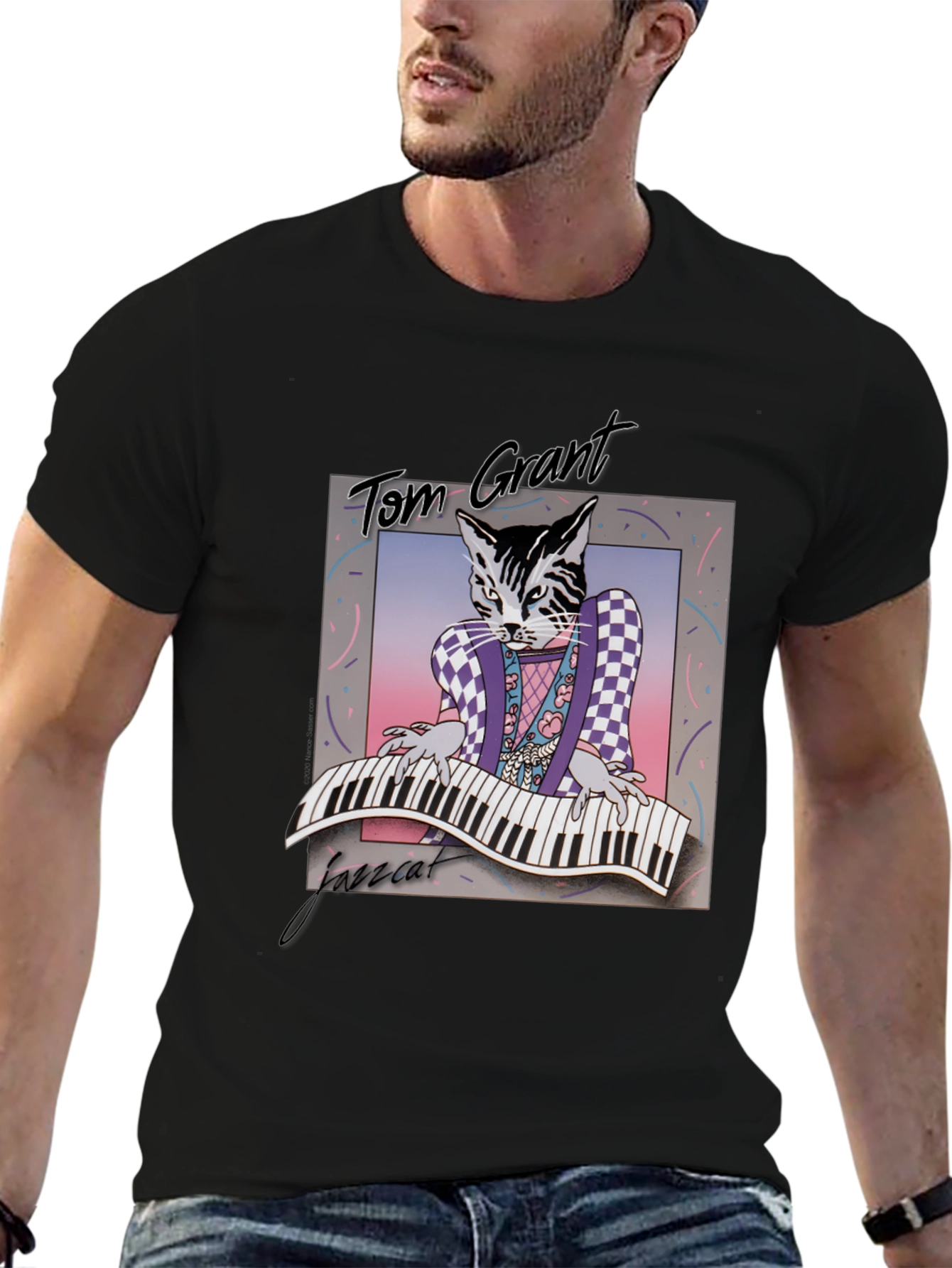 Jazz Cat T-Shirt - Tom Grant Graphic Tee